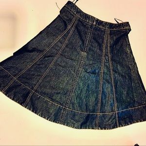 DKNY paneled denim skirt